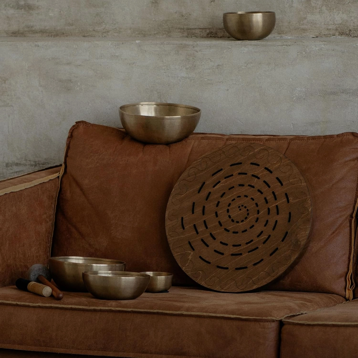 Rain Disk "Water-Fall" 16 inch | Sound Healing Tool | Relaxing Water Sound | Ocean Drum from Wood | 60 Seconds Long Meditative Sound | Must Have Instrument for Sound Bath, Sound Therapy