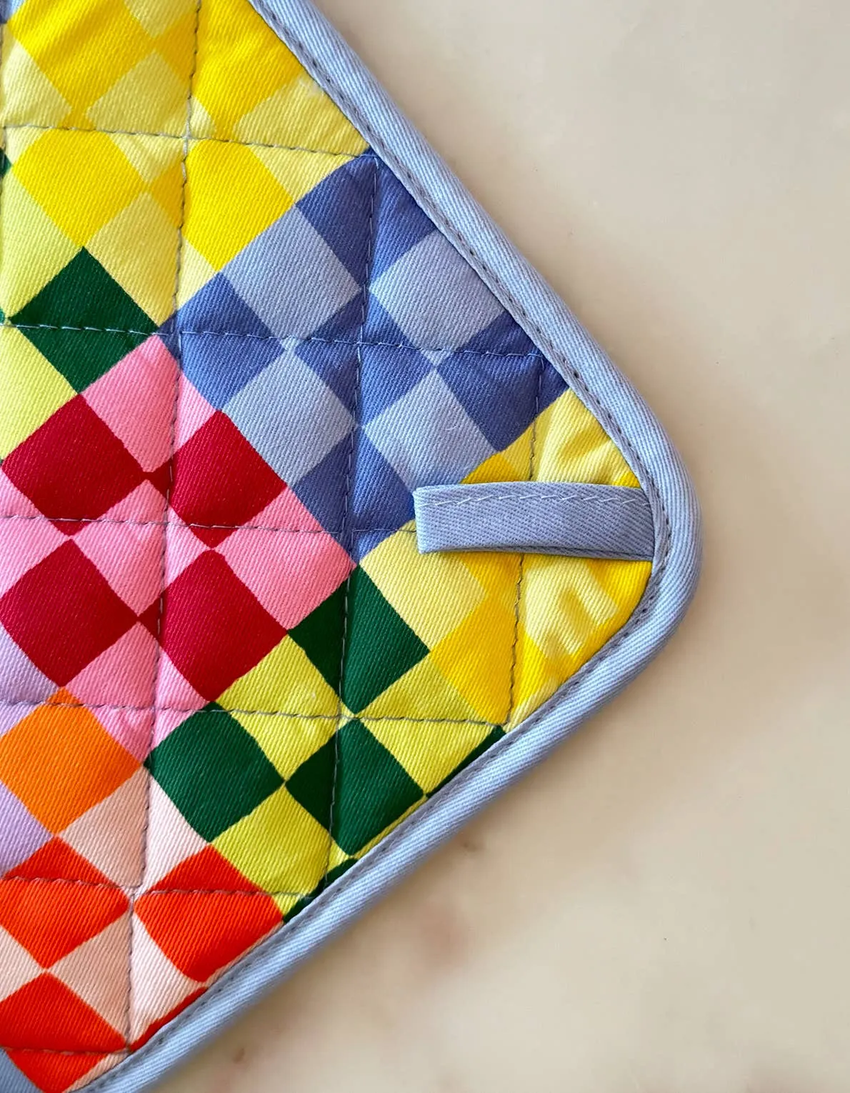 Rainbow Check Oven Mitt   Pot Holder Set