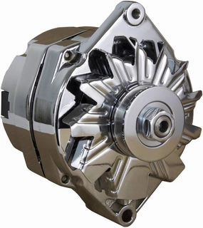 RAREELECTRICAL 110A Chrome Street Rod Gm High Output Alternator Compatible With 1-One Wire Self Exciting Energizing