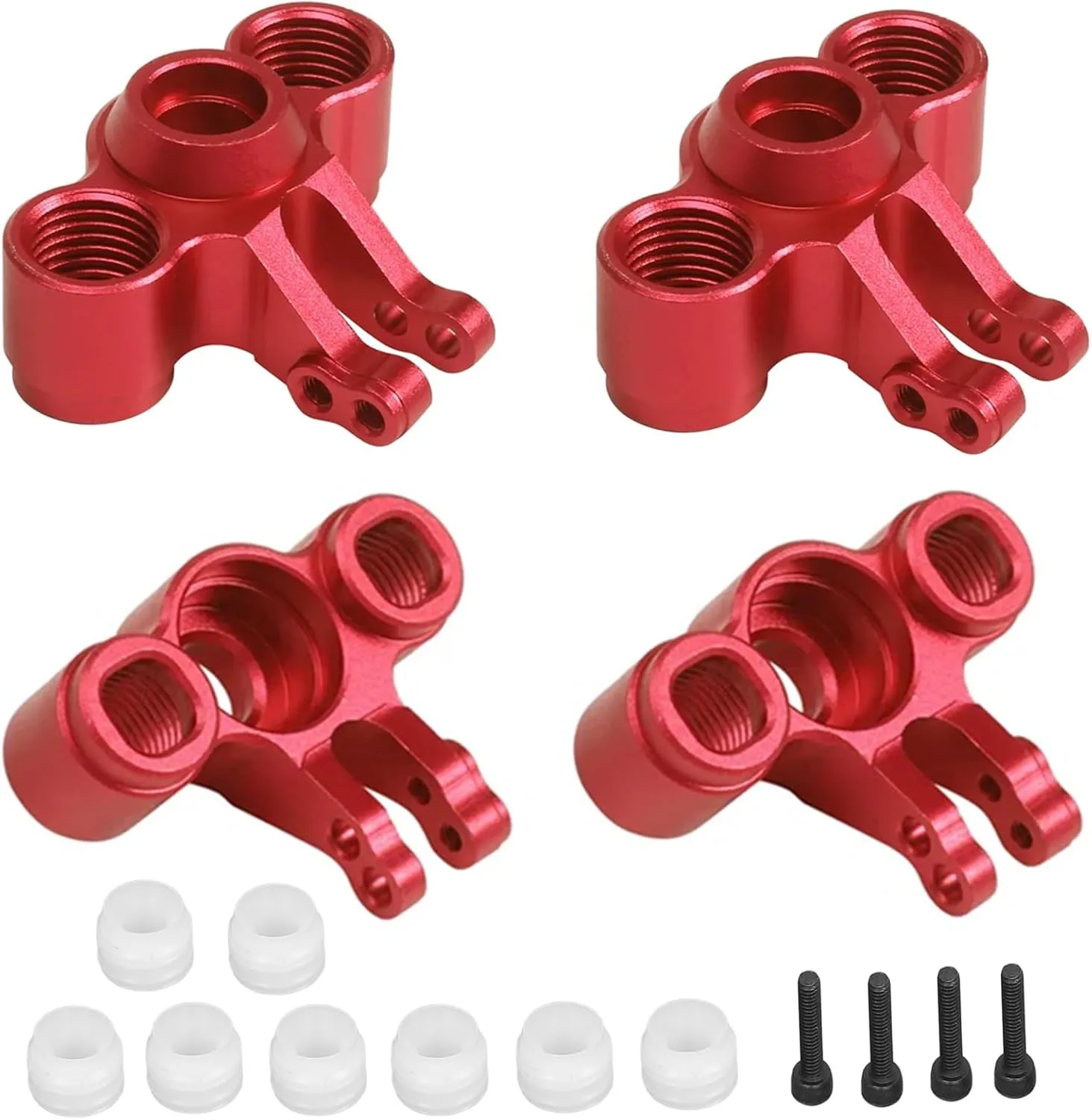 RC Aluminum Front Rear Axle Carrier Knuckle Arm 7034 Upgrades Part for 1/16 E-Revo VXL 71076-3, 71054-1; MINI Slash 70054-1; Mini Summit:72054-5 RC Car.（Red
