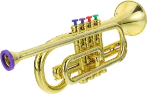 Realistic Trumpet Model Toy Plastic Boys and Girls' Musical Instrument 4 Tone Boys and Girls Plaything