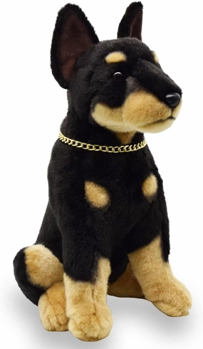 Realistic Doberman Dog Stuffed Animal Plush Toy, Lifelike Animal Plushies, Simulation Animals Doll