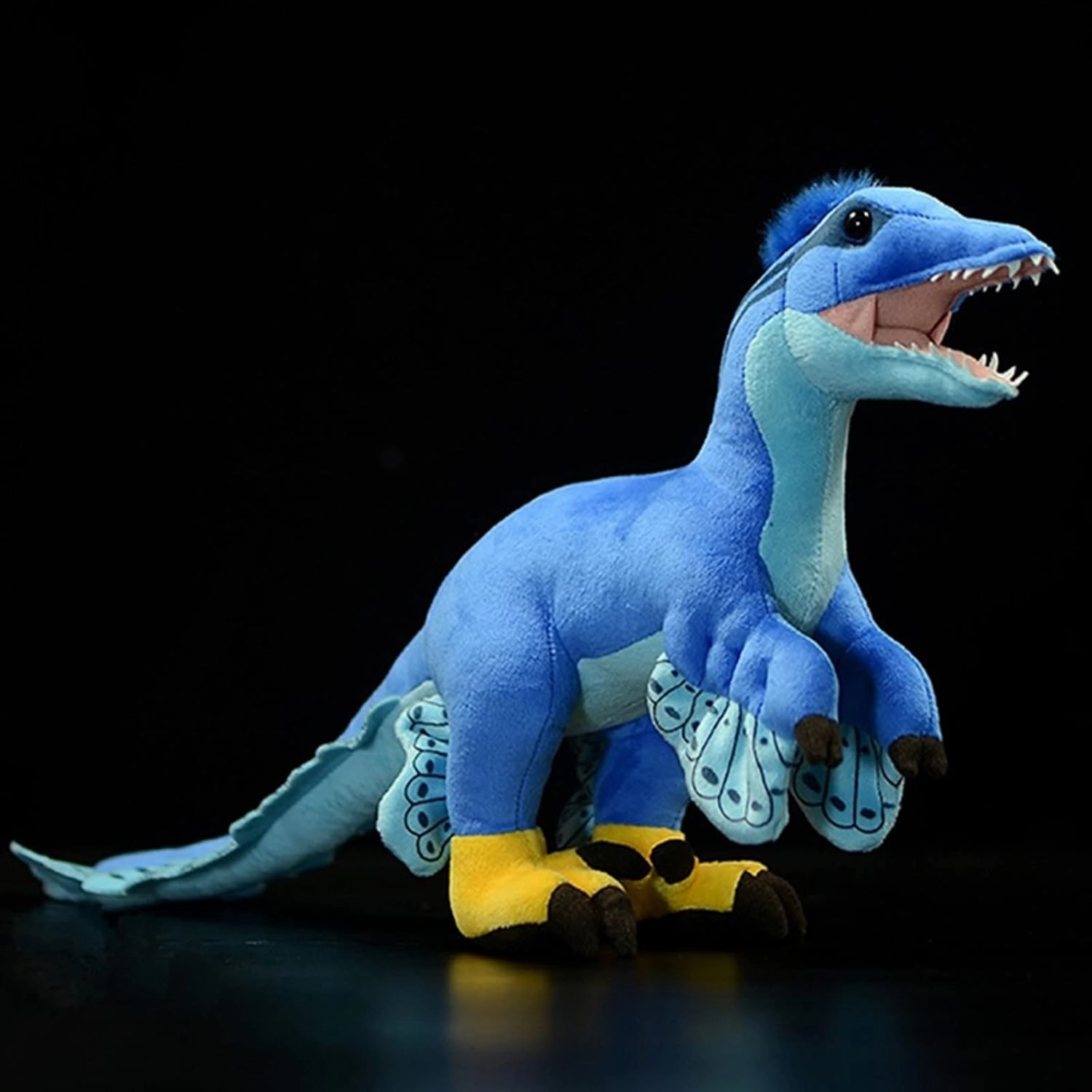 Realistic Microraptor Dinosaur Plush Toy - Lifelike 18" Blue Dinosaur Utahraptor Tyrannosaurus Plushie, Figurines Stuffed Toys Soft, Gifts Collectible for Kids
