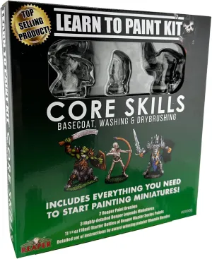 Reaper Miniatures 08906 Learn to Paint Kit Core Skills, Master Series Paint Box Set
