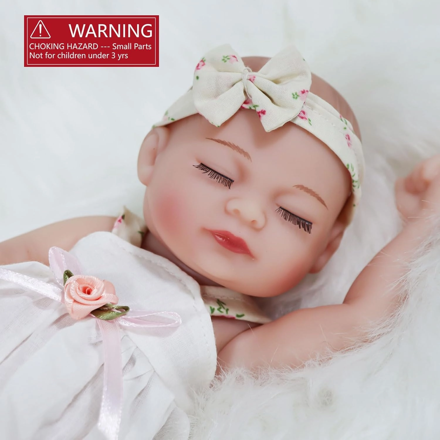 Reborn Baby Girl Doll, 10 Inches Realistic Newborn Soft Vinyl Baby Dolls Toy with Flower Dress, Birthday Baby Doll Gift for Kids Age 3  …