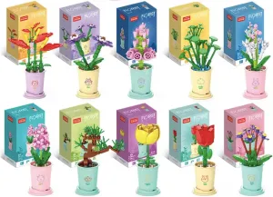 Record-Happy Mini Flower Building Blocks Pack of 1, Assorted