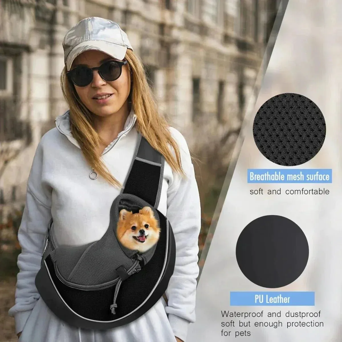 Reflective Pet Sling Carrier