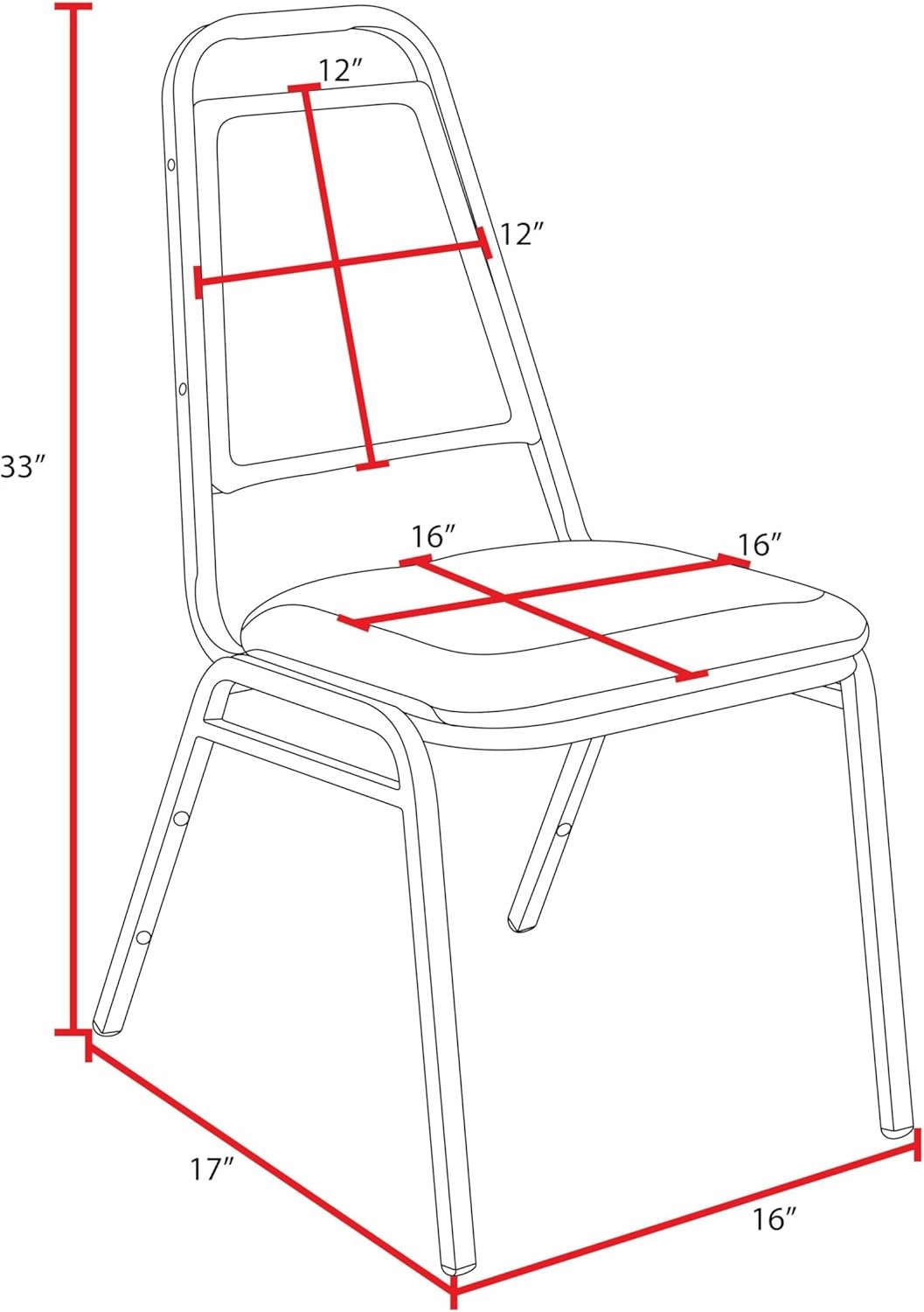 Regency Restaurant Stack Chair (4 Pack), Black