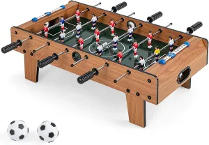 RELAX4LIFE 27’’ Tabletop Foosball Table, Portable Compact Soccer Table Game Set w/2 Balls & Score Keeper, Arcade Table Football for Home Family Game Room Pub Party, Mini Foosball Table for Kids Adults