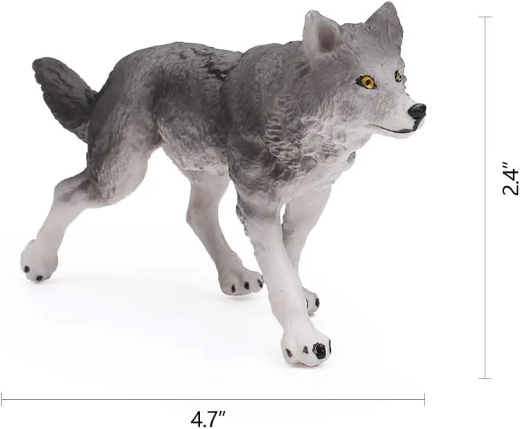 RESTCLOUD 7Pcs Wolf Toy Figurines Set Wolf Animals Figures (Wolf Set A)