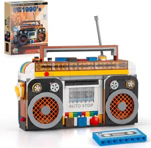 Retro Radio Classic Series Building Blocks Set, Collectible Vintage Music Player Display Mini Model Kit, Creative Gift Toys for Adults Kids 8  (554 Pieces)