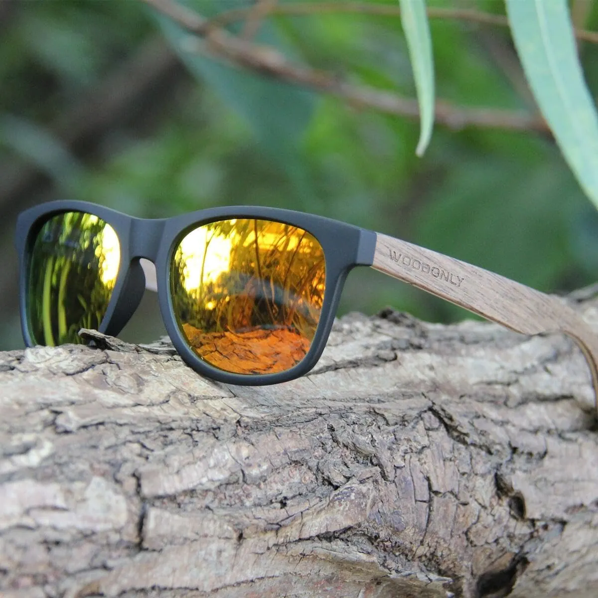 Retro Wood Polarized Sunglasses - Cool Style Matte Finish Frame with Wooden Temple for Men and Women Perfect Gifts