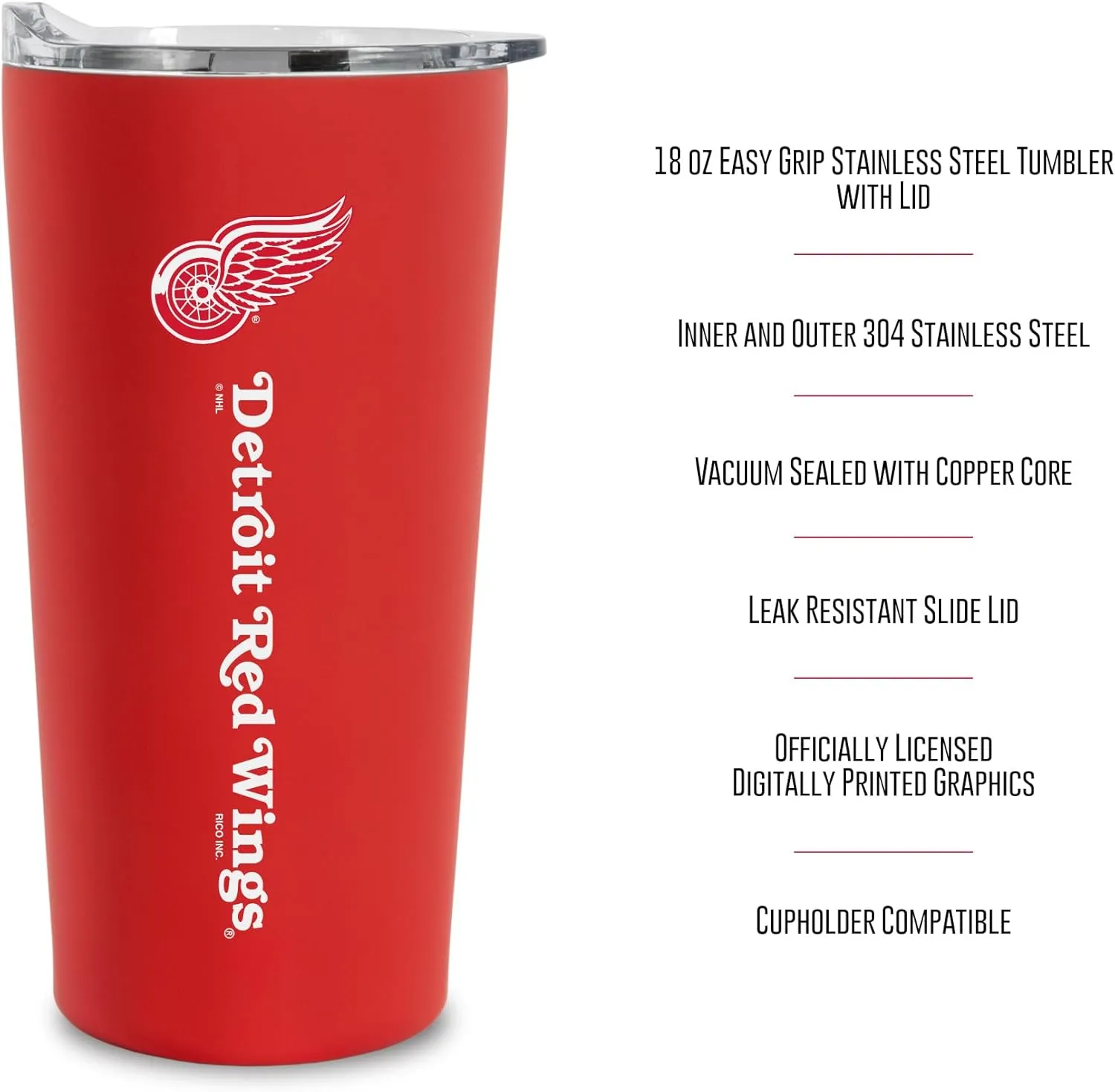Rico Industries NHL Hocke Soft Touch, Easy Grip Tumbler