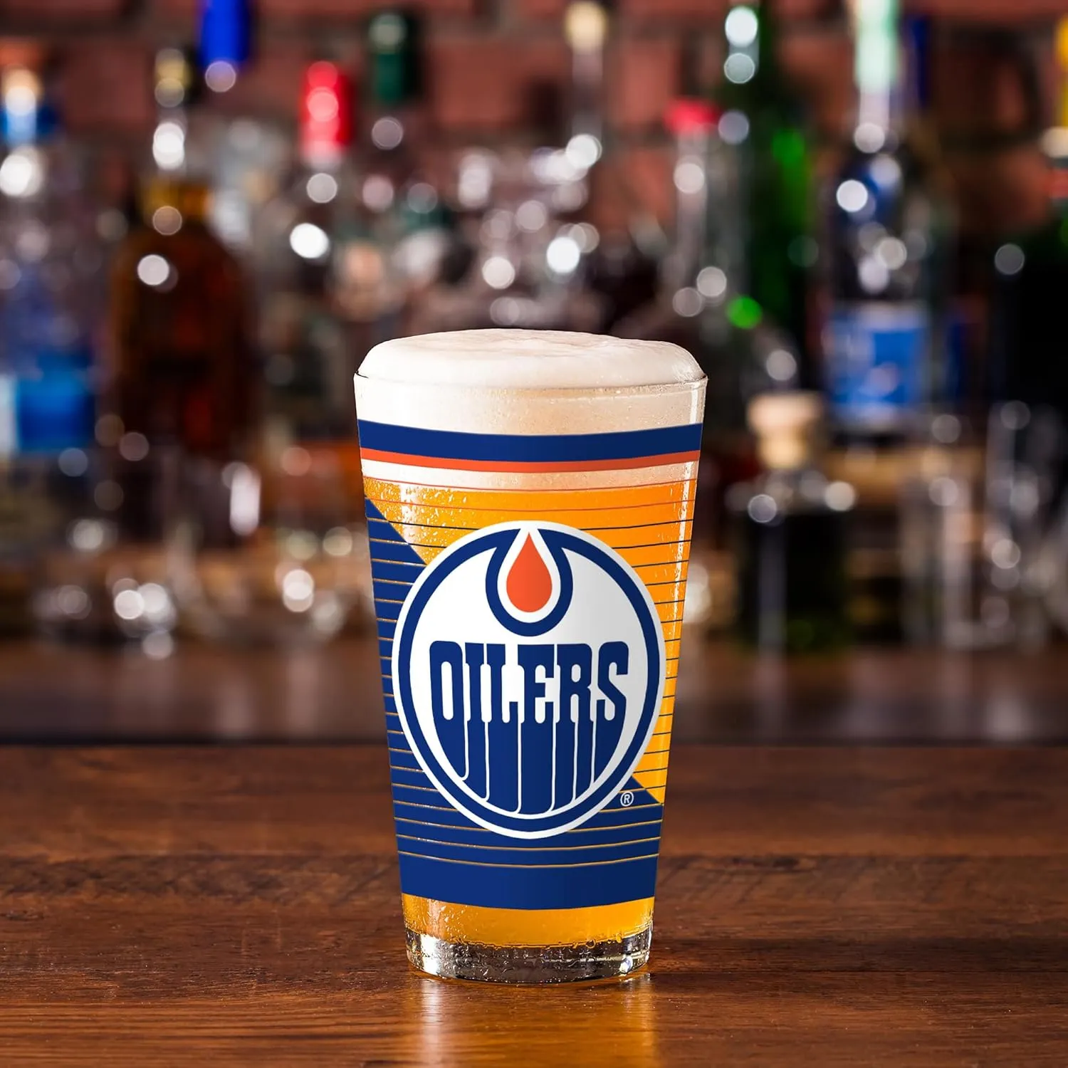 Rico Industries NHL Hockey16 oz Pint Glasses with Digitally Printed Logo, Practical Set of 2 Classic Drinking Glasses, Dishwasher Safe, Great for Water, Beer, Iced Tea, and More