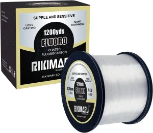 RIKIMARU Fluoro Fishing Line, 100% Soft Fluorocarbon Coated Fishing Line