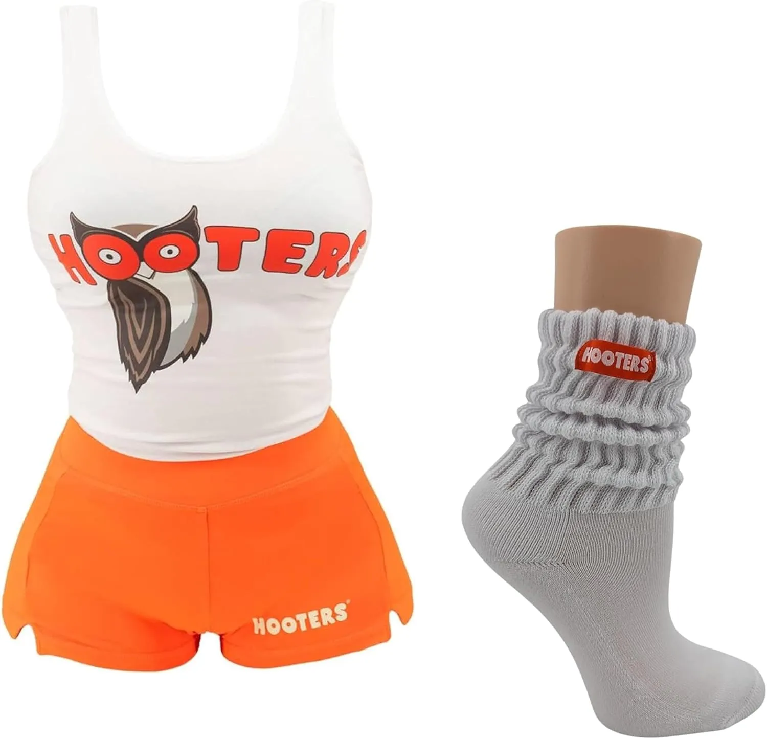 Ripple Junction Small Hooters Classic Orange & White Costume w/Slouch Socks