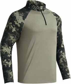 Rodeel Men's Running Hiking Shirts 1/4 Zip UPF 50  Sun Protection Long Sleeve Shirt