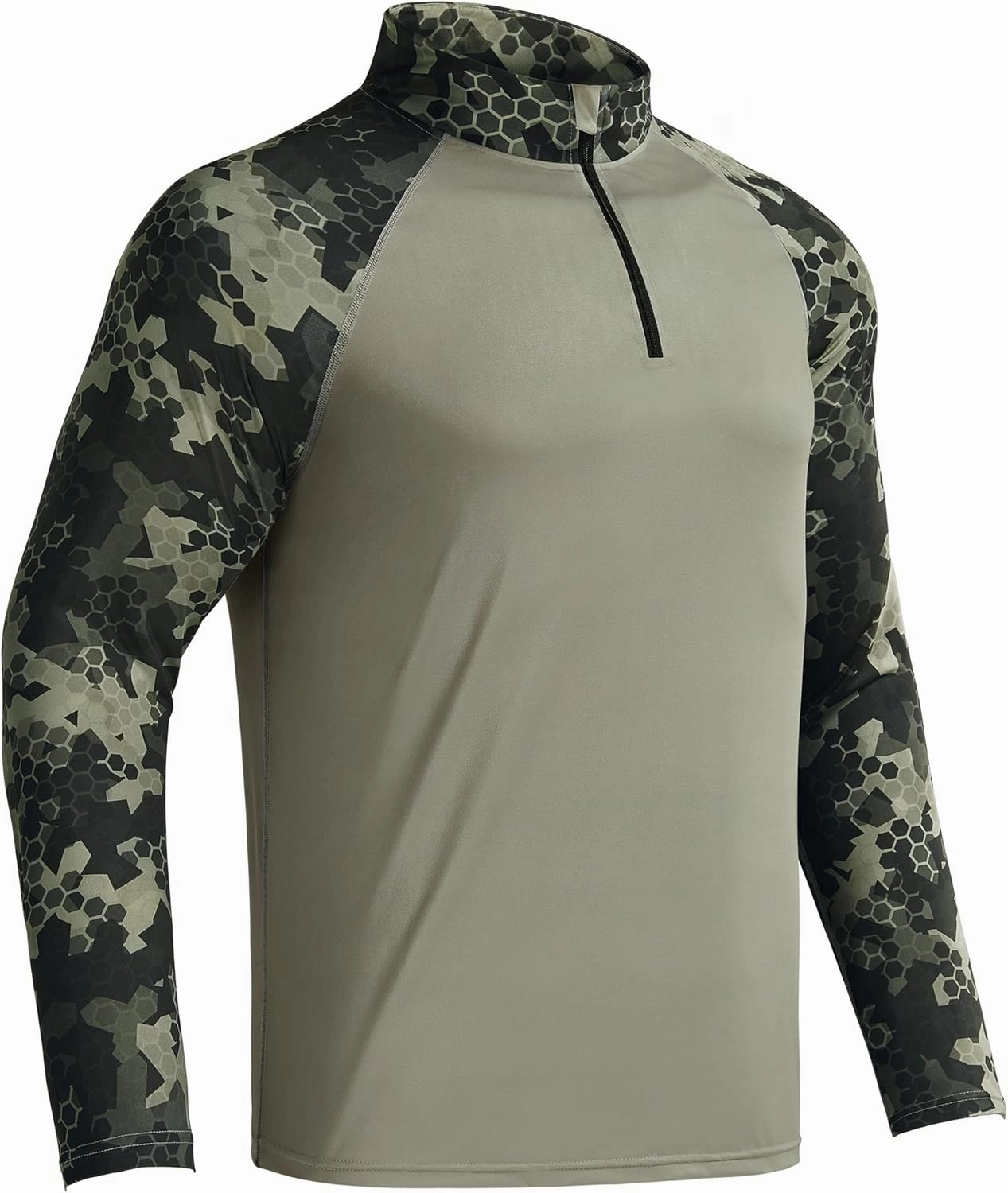 Rodeel Men's Running Hiking Shirts 1/4 Zip UPF 50  Sun Protection Long Sleeve Shirt