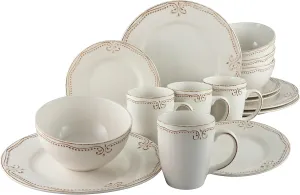 Romantic Vintage Series 23601, 16-Piece Crockery Set, Stoneware Crockery Set, Dishwasher and Microwave Safe, Quality Production