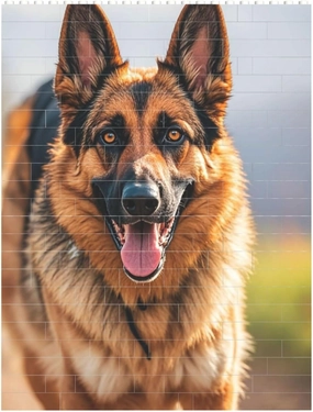 Running German Shepherd Dog Building Block Puzzle Personalized Building Bricks for Adults Block Puzzle Building DIY Brick Block Puzzles Valentine's Day Gifts for Home Decor Brick Puzzle