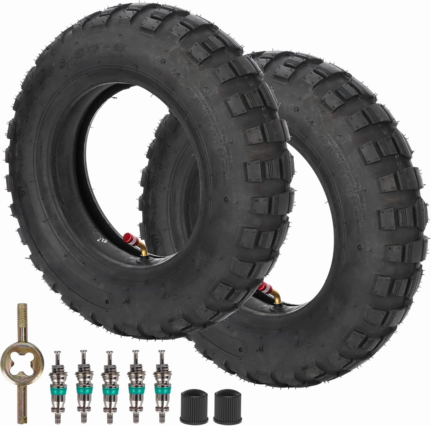 RUTU (2-Pack)3.50-8 Replacement Tire   Inner Tube with TR87 Bent Angled Valve Stem for Shinko Mini Bike Trail 421 Series
