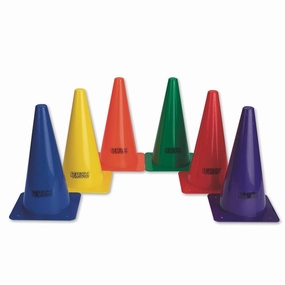 S&S Worldwide Spectrum 12" High Plastic Cones. Lightweight, Durable HDPE Cones with 7-3/8" Square Base in 6 Colors. Set of 6.
