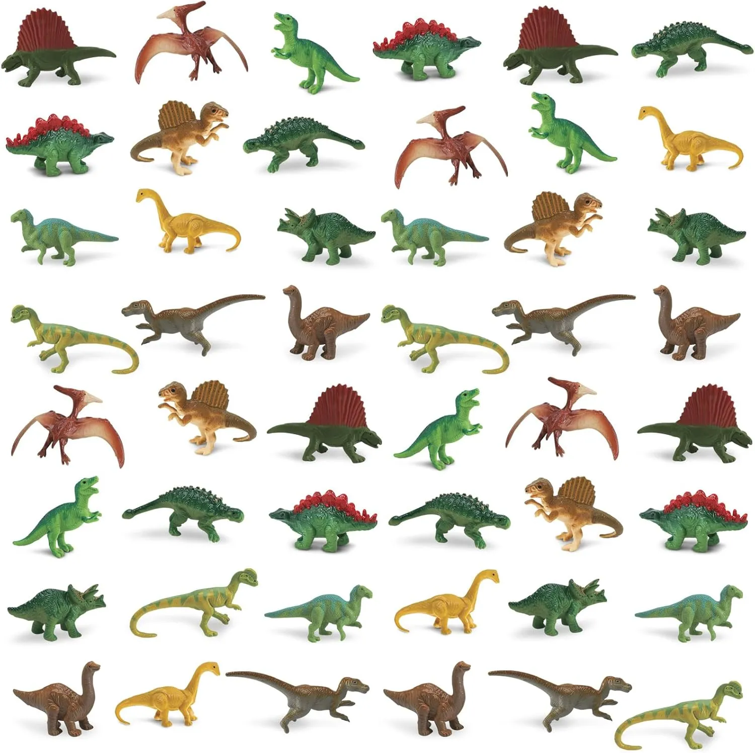 Safari Ltd. Dinosaurs Bulk Bag - Set of Miniature Toy Dinosaur Set - 48 Piece Collection for Boys, Girls & Kids Age 3 