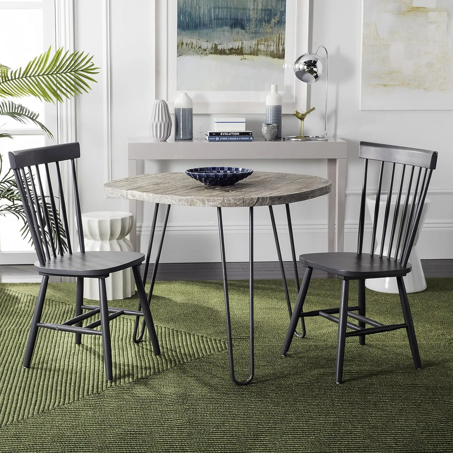 SAFAVIEH Parker Parkse Side Chair, 0, Charcoal Grey