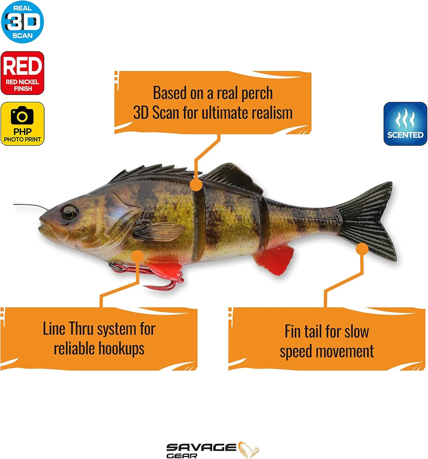 Savage Gear 4D Yellow Perch Fishing Soft Bait