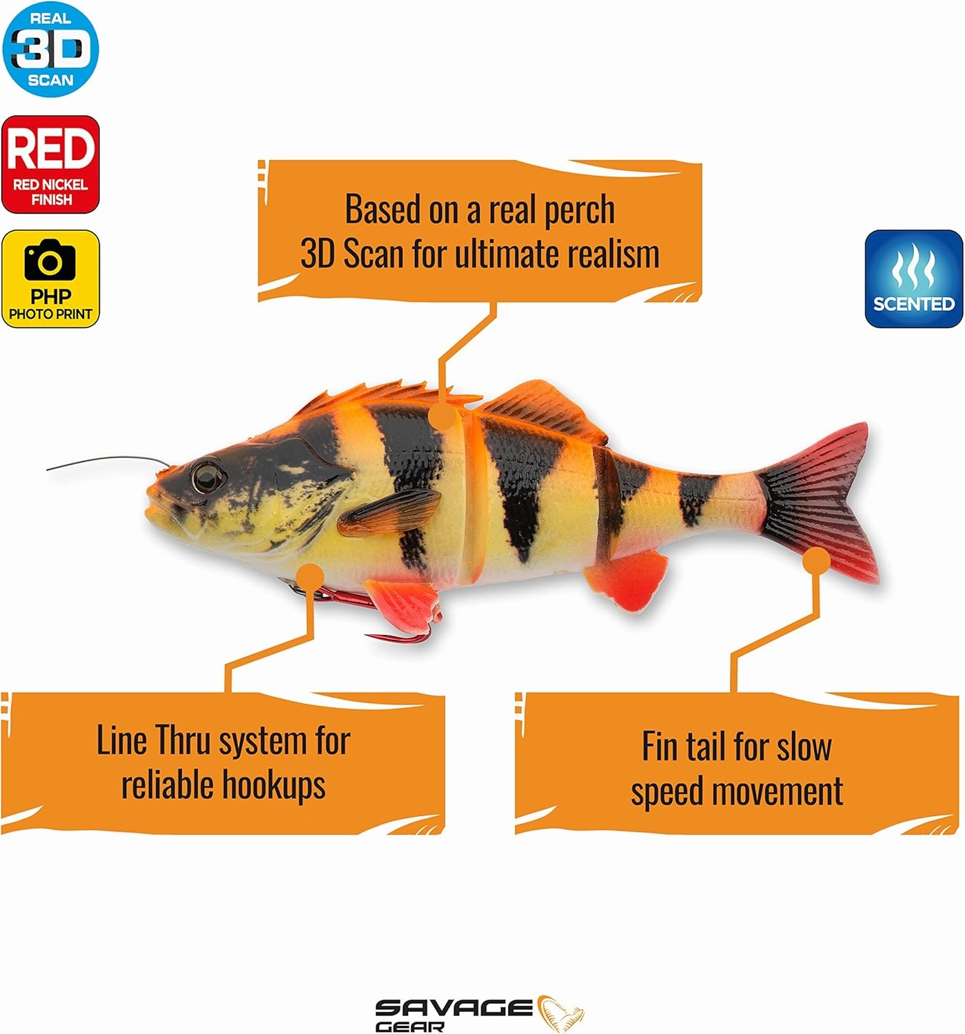 Savage Gear 4D Yellow Perch Fishing Soft Bait