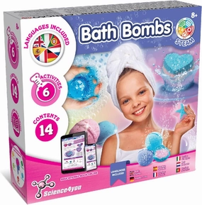 Science4you - Bath Bomb Making Kit for Kids  8 Years Old - Make Your Own Bath Bombs with 6 Science Experiments for Childrens - Educational Science Kits for Kids Age 8, Gift Set for Girls