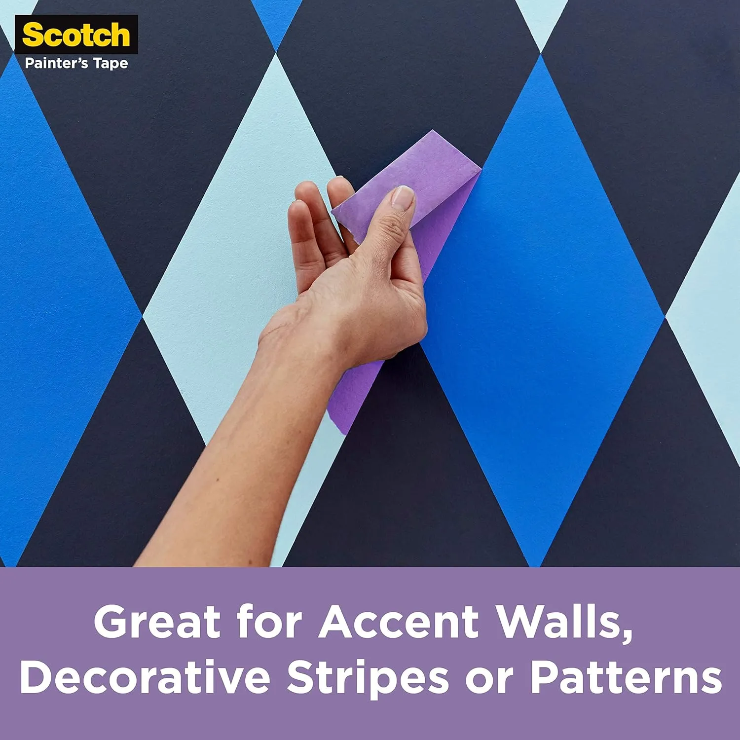 Scotch Delicate Surface Painter's Tape, Purple, Masking Tape Protects Delicate Surfaces and Removes Easily, Multi-Surface Painting Tape for Indoor Use, 1.41 Inches x 60 Yards, 4 Rolls