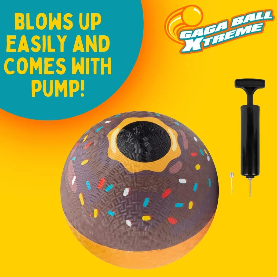 SCS Direct Gaga Ball Playground Balls (8.5 inches) w Air Pump- Durable Rubber Pack for Recess Dodgeball, Kickball, Gagaball Official Play & School -Fun Outdoor Toys & Gifts for Kids