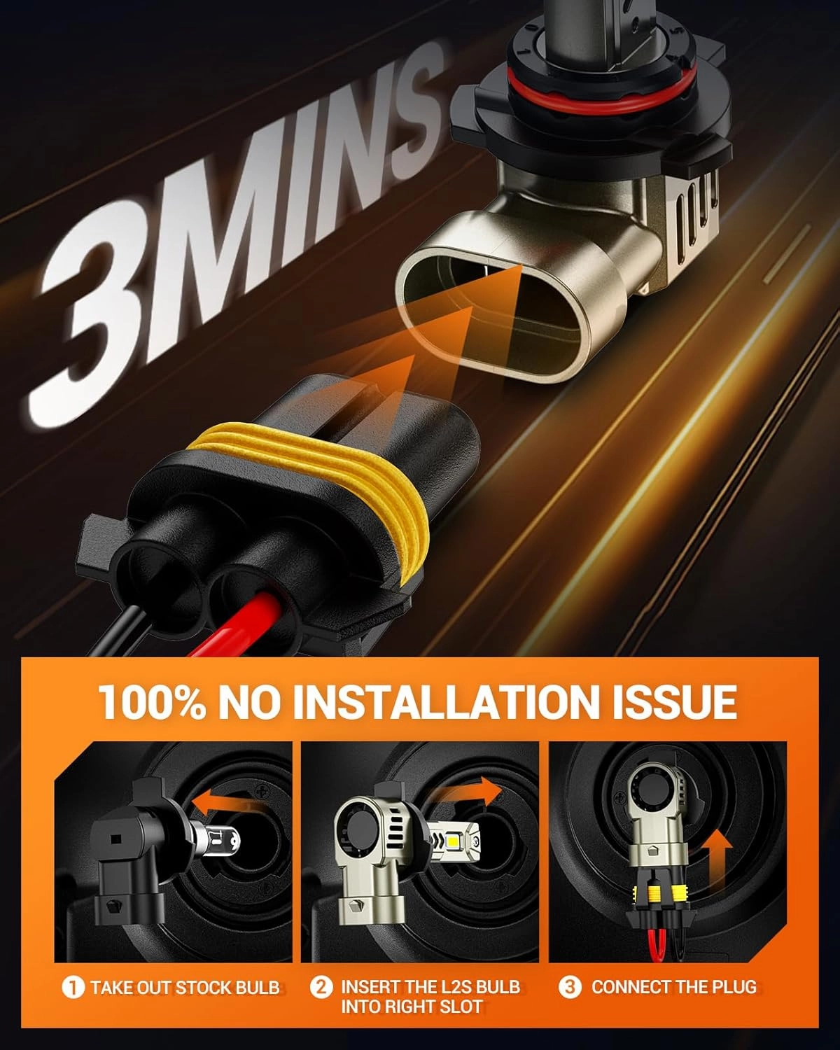 SEALIGHT Upgrade H11/H8/H9 Light Bulb or Fog Light, 34000LM Super Bright 6500K Built-in Driver, H11 Bulb 360° Adjustable Plug-N-Play, IP68 Waterproof, Pack of 2