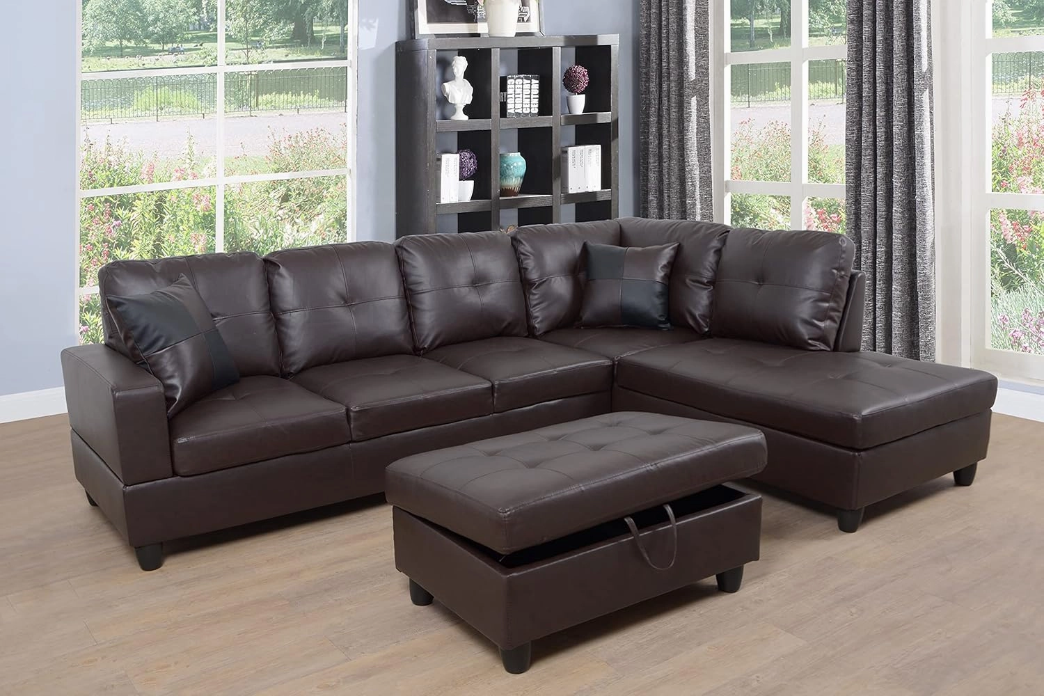 Sectional Sofa Set, 93B Brown