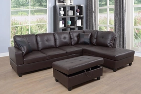 Sectional Sofa Set, 93B Brown