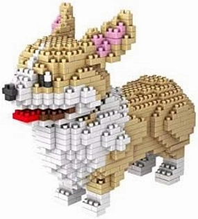 SEMKY Micro Mini Blocks Dog Series Corgi Model Set, (900Pieces) -Building and Pet Toys Gifts for Kid and Adult