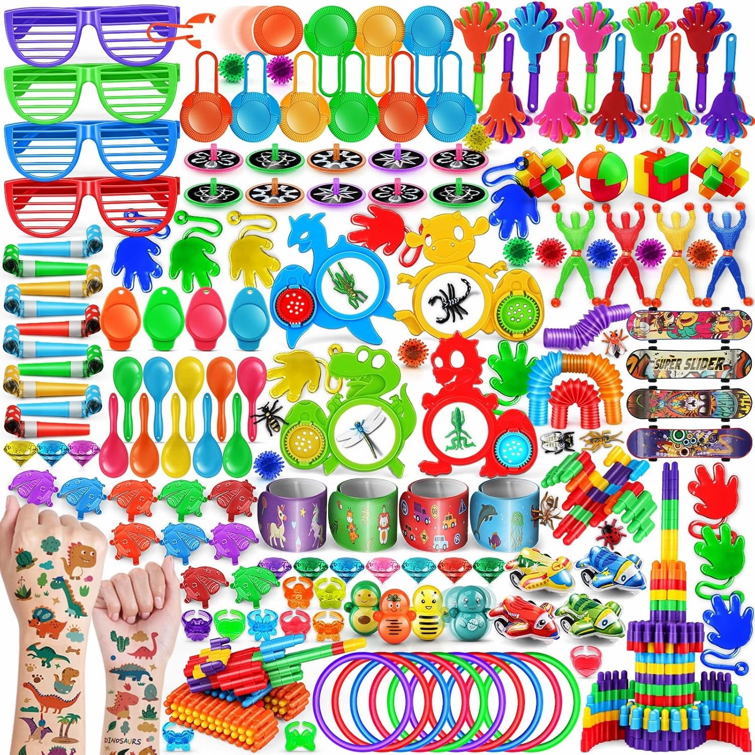 Sensory Fidget Toys Set for Kids, 300 Pcs Bulk Stress Relief Toys for Autism, ADHD, Anxiety, Classroom Prizes, Boys Girls Adults, Birthday Easter Carnival Treasure Box Gifts
