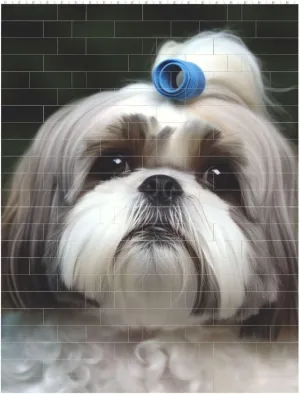 Shih Tzu Dog Building Block Puzzle Personalized Building Bricks For Adults Square Shaped Block Puzzle Building Family Keepsake Diy Brick Block Puzzles Valentine'S Day Gifts For Home Decor Brick Puzzle
