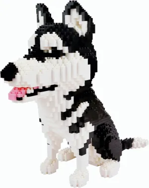 Siberian Husky Pet Dogs Micro Building Block Set, 1900 Pieces Animals Dog Mini Bricks kit,Advent calendar 2024,Cute Birthday Gifts Prizes for Adults and 14 Teens