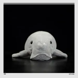 Simulated South Manatee Plush Toy, 14 Inch Grey Super Cute Plush Stuffed Toy Figure Super Soft Pillow Decoration Children's Sea Animal Gift Doll