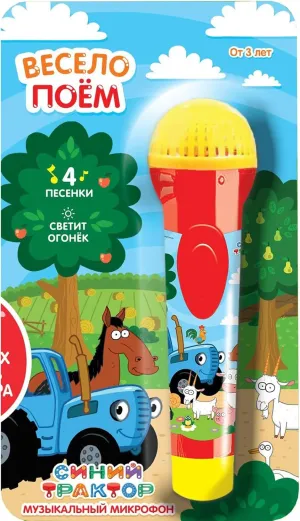 Sing-Along Blue Tractor Themed Musical Microphone - Interactive Toy with 4 Built-in Songs