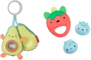 Skip Hop Avocado Baby Stroller Toy & Musical Fruit Band Set, Berry Cute Band, Infant, Toddler, Avocado Stroller Toy, Strawberry Tambourine, 2 Blueberry Shakers