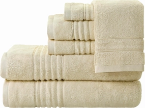 SKL Home Classic SoftTouch Cotton Premium 6-Piece Towel Set, Cream