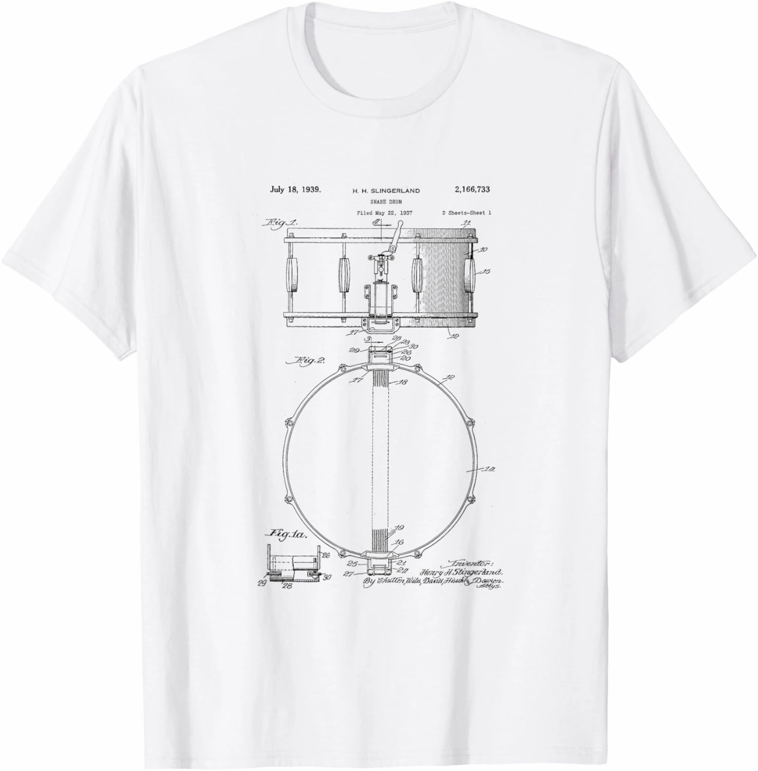 Slingerland Snare Drum 1937 Patent T-Shirt