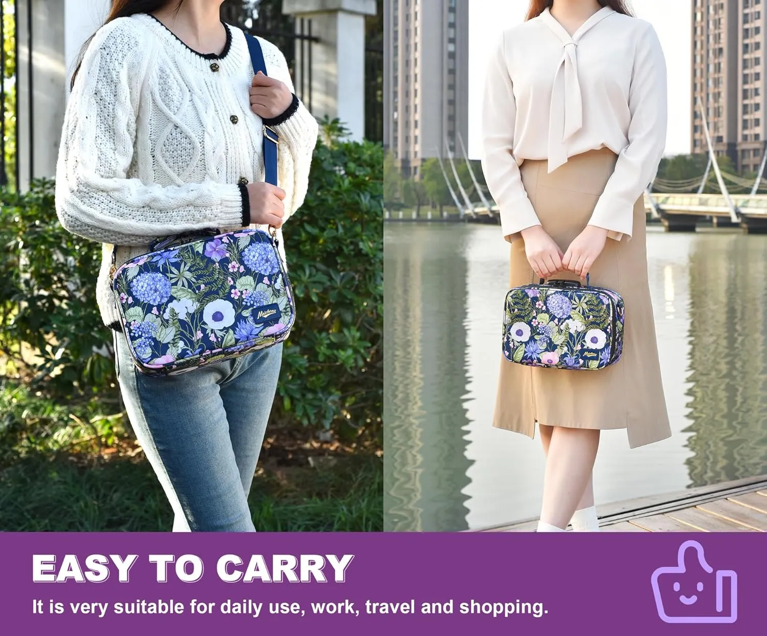 Smell Proof Bag With Combination Lock, Large Stash Box, Odor Proof Container, Portable Travel Storage Case, Activated Charcoal, Purple