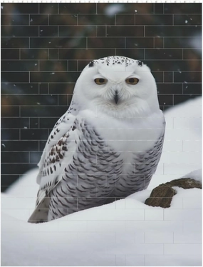 Snow Owl Building Block Puzzle Personalized Building Bricks Block Puzzle Building Family Keepsake DIY Brick Block Puzzles Valentine's Day Gifts for Home Decor Brick Puzzle