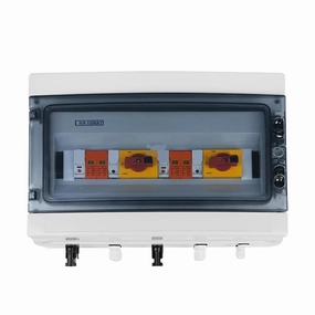 Solar photovoltaic PV Combiner Box with Lightning Protection 2 Input 2 Out DC 1000V Fuse MCB SPD Waterproof Box IP65 18ways