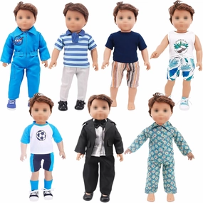 SOTOGO 7 Sets 18 Inch Boy Doll Clothes Dolls Outfits Dolls Accessories for American 18 Inch Boy Doll