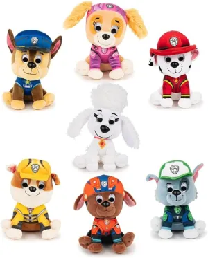 SpinMaster Gnd 2001 Paw Patrol The Movie 6-inch Plush Bundle of 7, Delores, Chase, Marshall, Skye, Zuma, Rubble and Rocky Officially Licensed